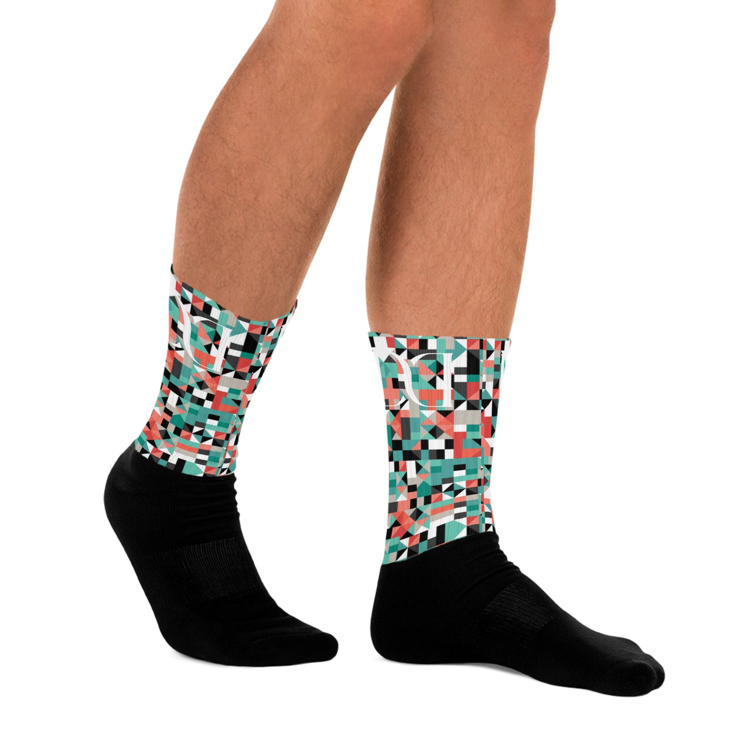 Geometrische Eleganz – "Cubes DD" Komfort-Socken